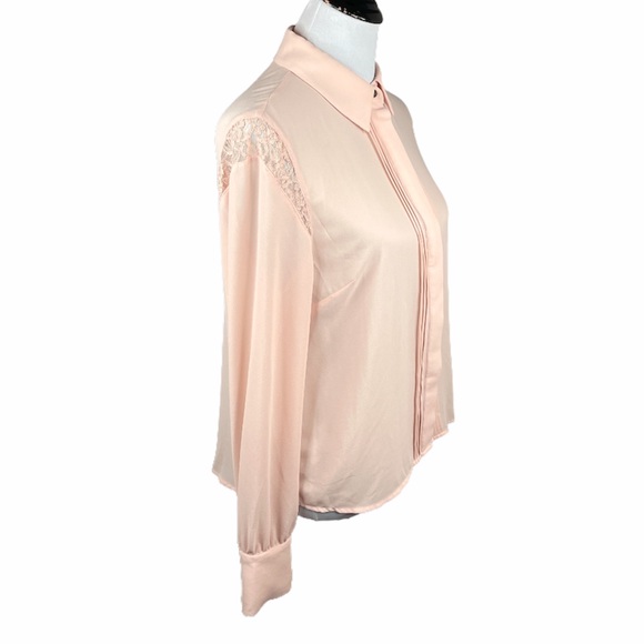 Chloe K Sheer Blouse, Light Peach, Large - Picture 3 of 12